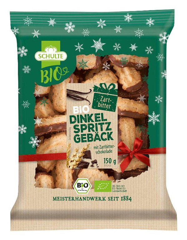Produktfoto zu Dinkel Spritzgebäck Zartbitter 150g