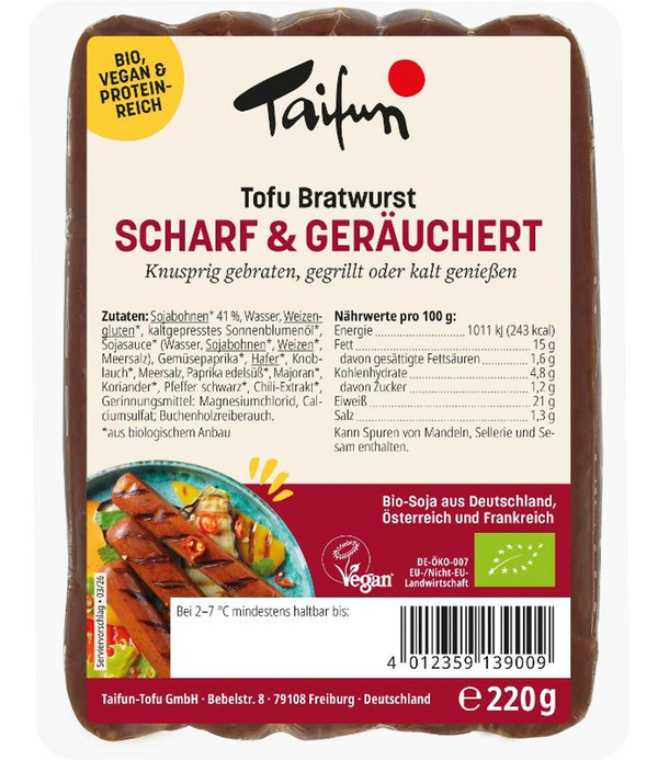 Produktfoto zu Tofu Brat- und Grillwurst 220g