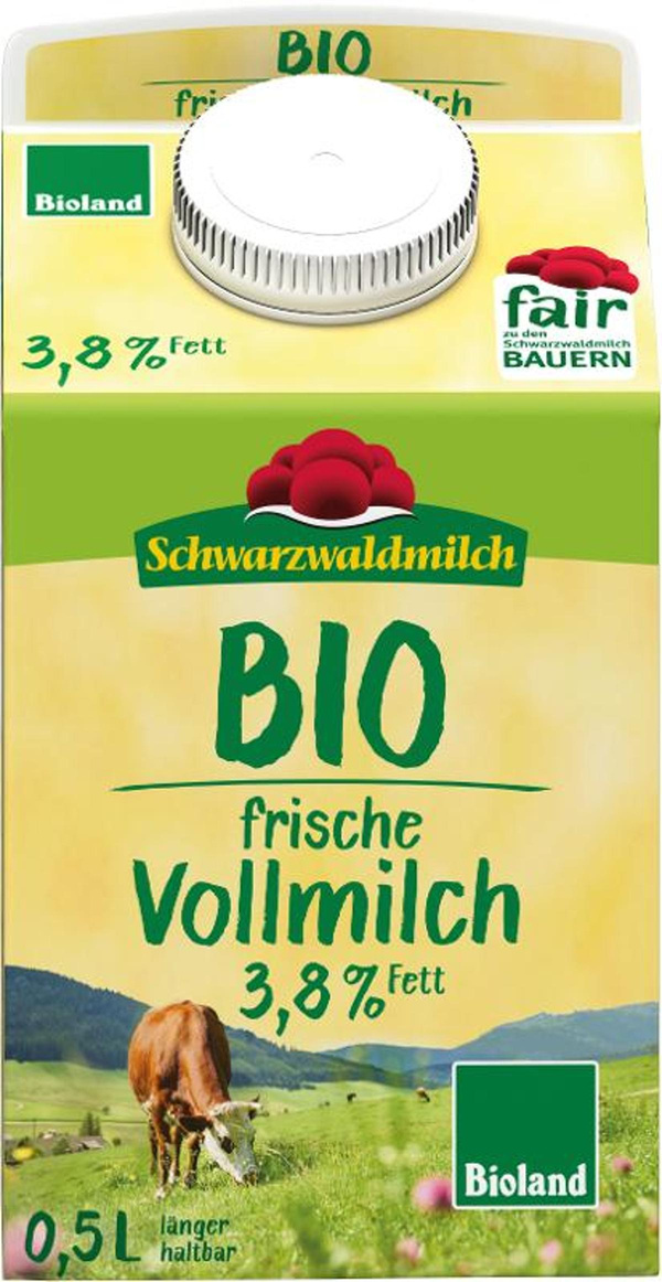 Produktfoto zu Schwarzwald Vollmilch 3,8% Fett 0,5l
