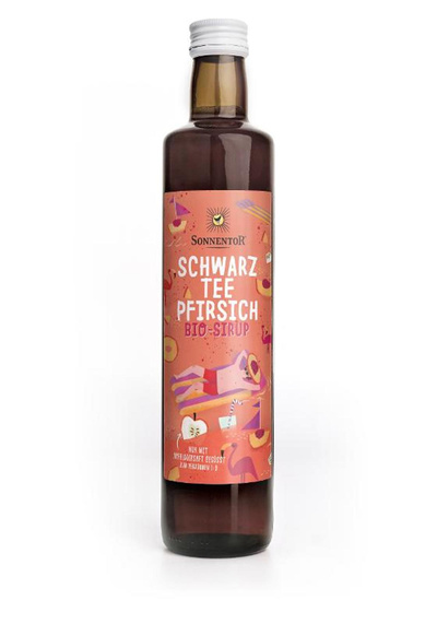 Produktfoto zu Eistee Schwarztee-Pfirsich Sirup 0,5l