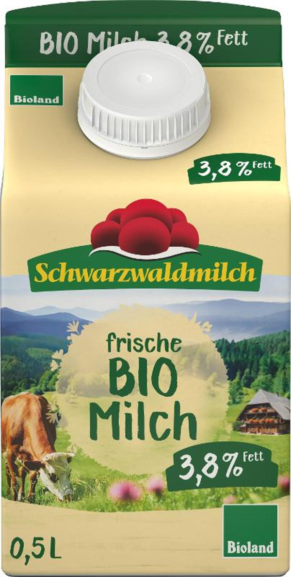 Produktfoto zu Schwarzwald Vollmilch 3,8% Fett 0,5l