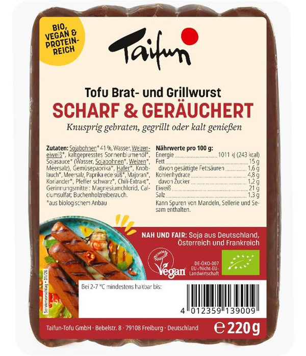 Produktfoto zu Tofu Brat- und Grillwurst 220g