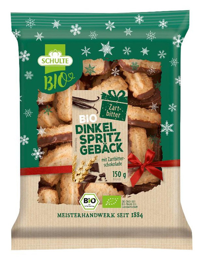 Produktfoto zu Dinkel Spritzgebäck Zartbitter 150g
