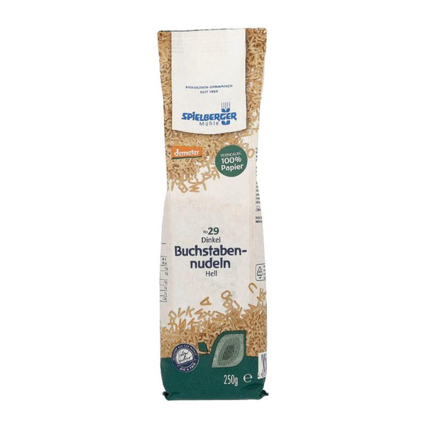 Produktfoto zu Demeter Dinkel-Buchstabennudeln hell 250g