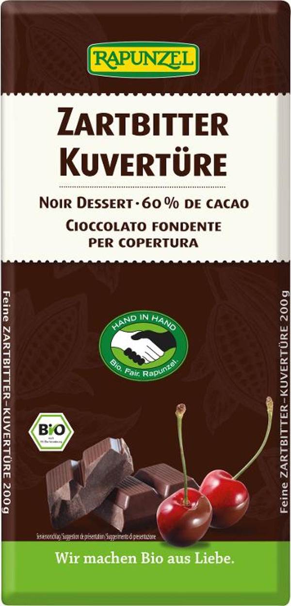 Produktfoto zu Zartbitter Kuvertüre 200g