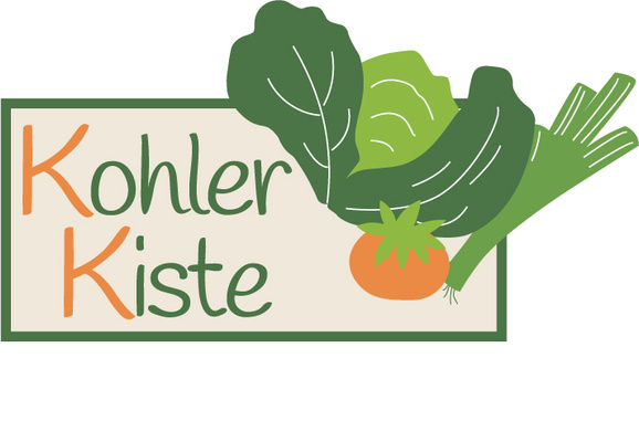 KI generiert: Ein Logo zeigt Gemüse und den Text "Kohler Kiste".