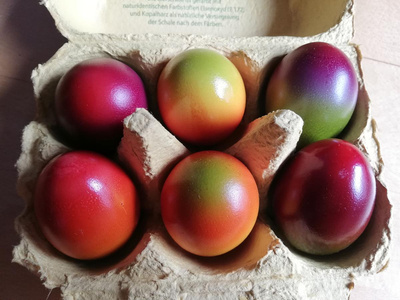 Produktfoto zu Eier gefärbt 6 Stück
