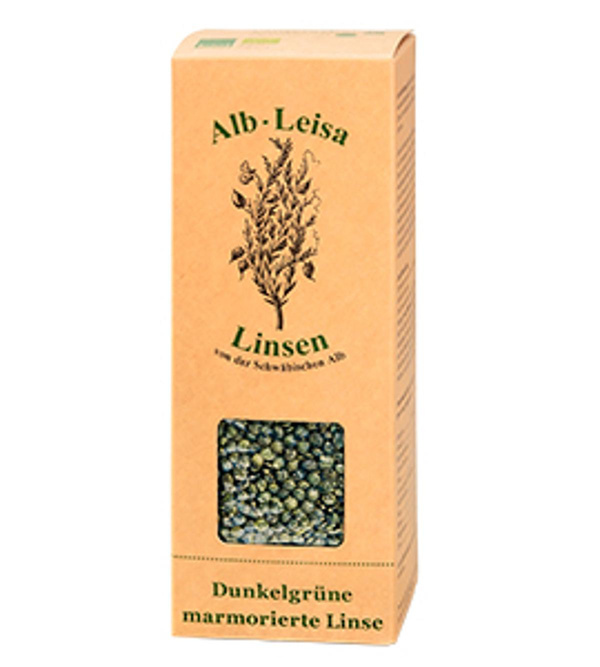 Produktfoto zu Dunkelgrün marmorierte Linse 500g